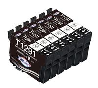 Paeolos T1291 Lot de 6 Cartouches d'encre de Rechange pour Epson T1291 Noir Compatibles avec Epson Stylus SX435W SX235W SX420W SX230 SX425W SX440W SX445W Epson Stylus Office BX535wd