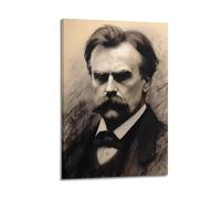 PAEVDIN Poster de croquis de Friedrich Nietzsche - Poster décoratif sur toile - Poster et image d'art moderne pour chambre à coucher - 60 x 90 cm