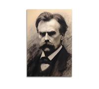 PAEVDIN Poster de croquis de Friedrich Nietzsche - Poster décoratif sur toile - Poster et image d'art moderne pour chambre à coucher - 40 x 60 cm