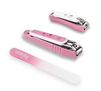 PAFASON Ensemble Coupe-Ongles Ultra Tranchant avec Lime à Ongles en Verre, Coupe-Ongles Mains et Pieds, Acier Inoxydable, Lame Incurvée, Robuste, Récupérateur d'Ongles, pour Hommes et Femmes