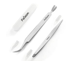 PAFASON Premium Tique Retrait Pince Set, Dual Têtes, Multi-fonctionnel Acier Inoxydable Tourneur Retirer pour Chiens, Chats, Humains, Rangement Coffret