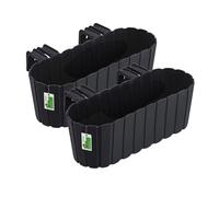 PAFEN 2X Pot à Fleurs 4,9L à Suspendre sur Balustrade - 385 x 200 x 130 mm - Bac à Plantes Élégant, au Lattes, Pot de Balcon Résistante aux Intempéries et aux UV - Anthracite