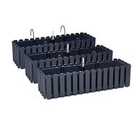 PAFEN 3X Bac À Fleurs Pot À Fleurs avec Supports - 58 x 18 x 16,2 cm - Système d'Irrigation pour Pots de Fleurs Balcon Boîtes à Fleurs, Anthracite