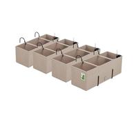 PAFEN 4X bac à Fleurs Pot de Fleurs Aspect rotin avec Supports Pot de Fleurs indicateur de Niveau d'eau jardinière de Balcon jardinières Moka