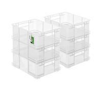 PAFEN 6x Euro bac gerbable 20l - 43 x 35 x 18 cm - conteneur de stockage Euro-box transparent bac gerbable transport Euro conteneur en PP