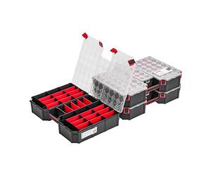 PAFEN Boîte de rangement XXL - 390 x 577 x 105 mm - Couvercle transparent - Compartiments amovibles