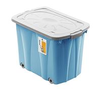PAFEN coffre à jouets pirate 49l avec roulettes - coffre au trésor 58 x 29,5 x 37,5 cm - boîte de rangement pour conteneur de jouets pour enfants boîte de commande, bleu