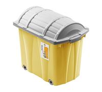 PAFEN coffre à jouets pirate 62l avec roulettes - coffre au trésor 58 x 51 x 37,5 cm - conteneur à jouets avec couvercle boîte de rangement pour enfants boîte de commande, jaune