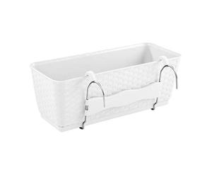 PAFEN DRL400PW Jardinière avec réservoir d'eau en plastique avec support métallique Blanc