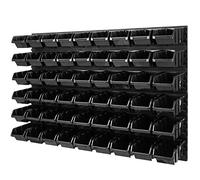 PAFEN Étagère murale empilable - 1152 x 780 mm - Système de stockage 54 pièces - Boîtes murales perforées pour outils (noir)