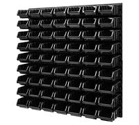PAFEN Étagère murale empilable - Système de rangement - 772 x 780 mm - 63 pièces - Pour atelier, boîte à outils (noir)