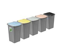 PAFEN Grande Poubelle 50L avec Couvercle - Lot de 5 Poubelles Tri Sélectif