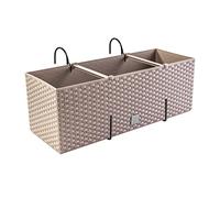 PAFEN Jardinière aspect rotin avec supports Couleur moka