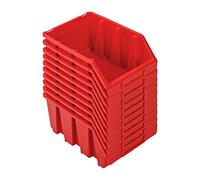 PAFEN Lot de 10 boîtes empilables pour mur à outils 243 x 125 x 175 mm - Boîte de rangement empilable rouge
