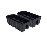 PAFEN Lot de 2 jardinières à suspendre - 58,5 x 28,5 x 20,5 cm - Pot de fleurs pour balcon - Pour balustrade - Anthracite