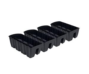 PAFEN Lot de 4 jardinières suspendues - 58,5 x 28,5 x 20,5 cm - Pots de fleurs pour balcon, balustrade, anthracite
