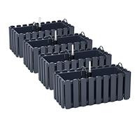 PAFEN Lot de 4 pots de fleurs avec supports - 38 x 18 x 16,2 cm - Système d'irrigation - Jardinière de balcon - Anthracite