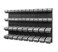 PAFEN Lot de 42 Étagères Murales Empilables - 1158 x 780 mm - Système de Rangement Avec Couvercle - Noir
