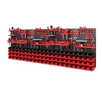 PAFEN Système de rangement mural à outils 2308 x 780 mm - Set de supports à outils et 84 boîtes empilables - Étagère murale, étagère d'atelier, paroi perforée, boîtes de rangement