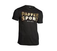 PAFFEN SPORT T-shirt « Glory » pour loisirs et sport avec grand logo imprimé en couleur or ou argent brillant, noir/or, M