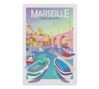 Pafim, Marseille, port de pêche français，Peinture diamant adulte 5D Point De Croix Broderie Diamond Painting Kits Salon Chambre Décoration（40 x 50 cm/15.74 x 19.68 pouces）-AE52