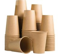 pafnisoin 100PCS Gobelets Jetables en Carton 250ml/9oz Brun Gobelet Cafe Jetable
