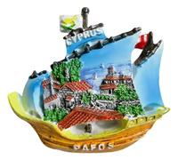 Pafos Aimant de réfrigérateur 3D souvenir de voyage Chypre Attractions de la ville Aimant décoratif tridimensionnel pour la maison et la cuisine