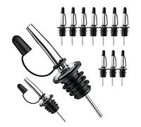 Pafusen Lot de 12 becs verseurs rapides en acier inoxydable avec bouchon en caoutchouc, hygiéniques, passent au lave-vaisselle, s'adaptent à la plupart des bouteilles classiques jusqu'à 1,9 cm (12)