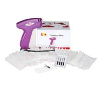 PAG Lot de Accessoires Pistolet Etiquette Textile Standard,Plastique Etiquette Vetement de Etiqueteuse,1 Norme Tag Attacher Gun + 5 Aiguilles + 2000 pcs Attaches Tag,Violet