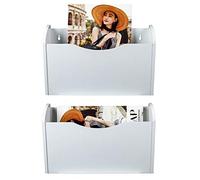 PAG Porte Document Mural en Bois à Suspendre Pour Bureau, Trieur Mural Convient Pour Bureau / école / Maison，2 Vide Poche Mural, Blanc