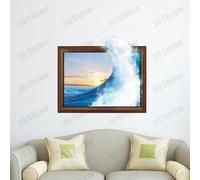 PAG STICKER Décorations murales 3D Océan Wave Sea Wall Sticker Home Décor mural Cadeau