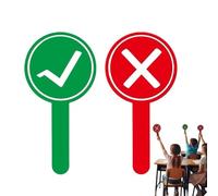 Pagaie de vote - Panneau de réponse oui et non rouge/vert - Pour l'enseignement, les classes scolaires, les étudiants, les enseignants, les compétitions, les jeux, le jury et le public