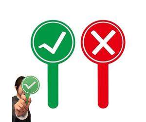 Pagaie de vote - Rouge/vert - Panneaux imprimés des deux côtés - Pagaie interactive de vote - Pour l'enseignement, les cours scolaires, les étudiants, les enseignants, les compétitions, les jeux, la