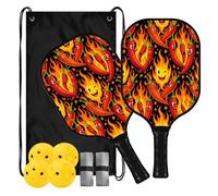 Pagaies de pickleball en carbone texturé au piment rouge épicé | ensemble de palas de pickleball pour adultes hommes femmes