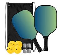 Pagaies de pickleball en fibre de verre dégradé vert foncé | ensemble de palas de pickleball pour adultes hommes femmes