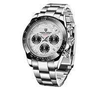 Pagani Design 1644 Montre chronographe classique pour homme Japon VK63 Mouvement Cadran panda Lunette en céramique Acier inoxydable Montre de sport étanche à quartz de mode pour homme, Bracelet