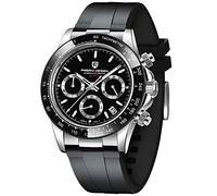 Pagani Design 1644 Montre chronographe Classique pour Homme Mouvement Japonais VK63 Panda Cadran en céramique Lunette en Acier Inoxydable Montre à Quartz étanche pour Homme
