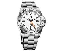 Pagani Design 1762 Montre japonaise NH34 automatique GMT mécanique en acier inoxydable 40 mm saphir miroir 10 bars, blanc, Classique