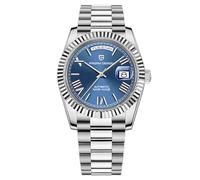 Pagani Design Automatique Hommes, Calibre NH36A DD40 AR Mécanique Verre Saphir, Étanche à 100 Mètres PD-1783 Classic Casual Sport Watch (Bleu Foncé AT-1783)