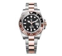 Pagani Design GMT Montre Automatique Homme 40 mm Verre Saphir Acier Inoxydable 100 Résistance à l'eau Montre Analogique Montre Mécanique Homme Cadeau Montre pour Homme(Gris et Or Rose)