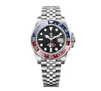 Pagani Design GMT Montre Automatique Homme 40 mm Verre Saphir Acier Inoxydable 100 Résistance à l'eau Montre Analogique Montre Mécanique Homme Cadeau Montre pour Homme(Fünf Perlen Bleu Rouge)