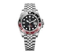 Pagani Design GMT Montre Automatique Homme 40 mm Verre Saphir Acier Inoxydable 100 Résistance à l'eau Montre Analogique Montre Mécanique Homme Cadeau Montre pour Homme(Fünf Perlen Schwarz Rouge)