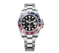 Pagani Design GMT Montre Automatique Homme 40 mm Verre Saphir Acier Inoxydable 100 Résistance à l'eau Montre Analogique Montre Mécanique Homme Cadeau Montre pour Homme(Bleu et Rouge.)