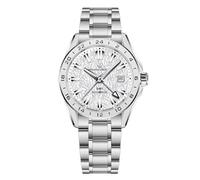 Pagani Design GMT Montre Automatique mécanique pour Homme, Verre Saphir, Lunette Fixe, étanche à 100 m, en Acier Inoxydable, Montre de Sport Lumineuse pour Homme(Acier Blanc 3)