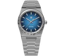Pagani Design Herrenuhr Saphir Edelstahl Quarzuhr 100M Wasserdicht 7MM ultradünne Herrenuhr (Silberblau)