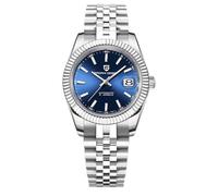 Pagani Design Montre Automatique pour Homme Mouvement Japonais Boîtier en Acier Inoxydable Verre Saphir Cadran Or Montre de Luxe PD 1645(Argent Bleu)