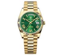 Pagani Design Montre Homme DD40 PD-1783 Montre Homme de Luxe Automatique Or Rose Mouvement NH36A 10Bar Verre Saphir Affichage de la Date (PD-1783 Vert d'or-A)