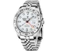 Pagani Design Montre Homme GMT Automatique mécanique Analogique Plongée Calendrier Sports Classique Montres pour Homme Cadeau élégant (Silver)