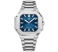 Pagani Design Montre Homme Quartz Étanche Mouvement Japonais TMI VH31 Verre Saphir Anti-Rayures Bracelet Acier Inoxydable 37mm Résistance 100M (Bleu)