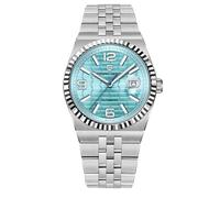 Pagani Design Montre pour Homme Mouvement Automatique Japonais Boîtier en Acier Inoxydable Étanche 10bar Lumineux Décontracté Business Montre pour Homme avec Date (Acier argenté Bleu Ciel)